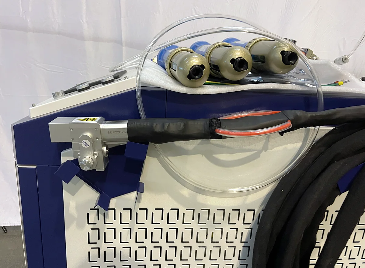 Spare cleaning nozzles and protective lens assemblies supplied with the Laserhi cleaning machine